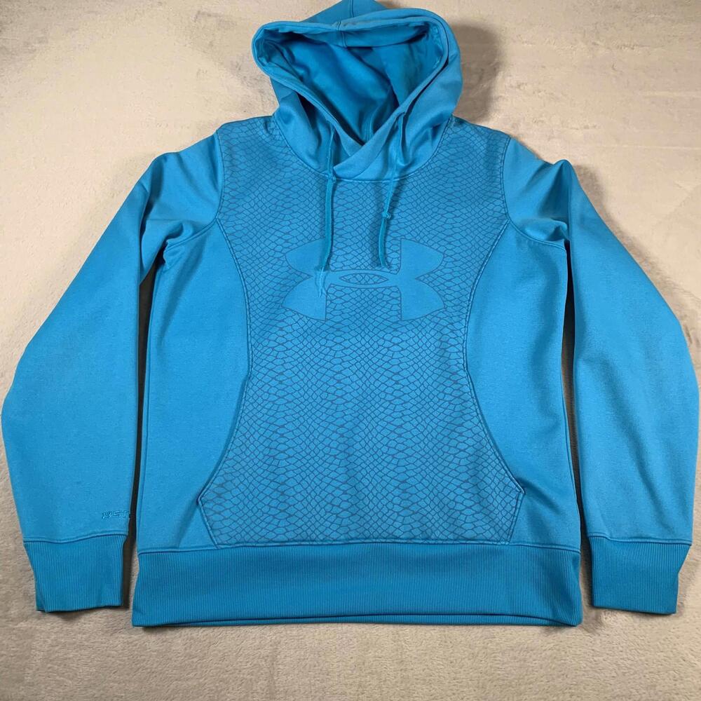 Under Armour Hoodie Mens Medium Blue ColdGear Storm Pullover Sweatshirt 1239154